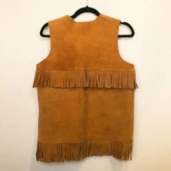 Vintage Western Suede Fringe Vest
