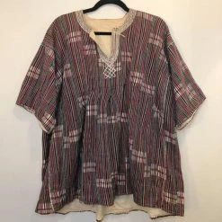 Vintage Woven Peplum Short Sleeve Blouse