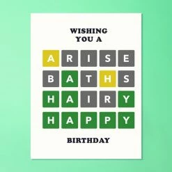 Party Mountain Paper Co Wordle Happy Birthday Greeting Card $10 Or Less