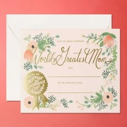 Rifle Paper Company World’s Greatest Mom Certificate Greeting Card