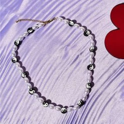 Misc. Sale Yin Yang Pearl Beaded Necklace