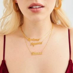 Misc. $50 OR LESS Zodiac Script Necklace