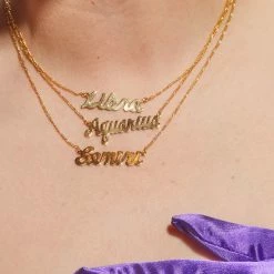 Misc. $50 OR LESS Zodiac Script Necklace