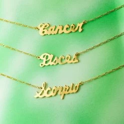 Misc. $50 OR LESS Zodiac Script Necklace
