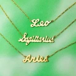 Misc. $50 OR LESS Zodiac Script Necklace