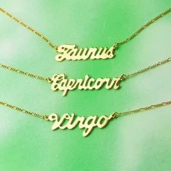 Misc. $50 OR LESS Zodiac Script Necklace