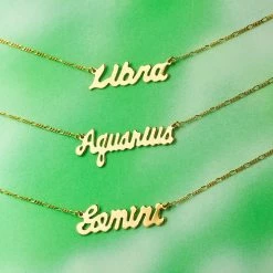 Misc. $50 OR LESS Zodiac Script Necklace